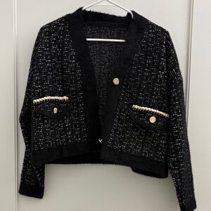 J.ING Black and White Cardigan